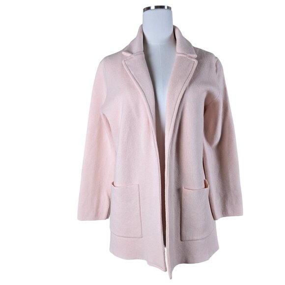 Magaschoni Jackets & Blazers - Magaschoni Open Front Cotton Wool Blend Pink Cardigan Sweater Jacket Medium